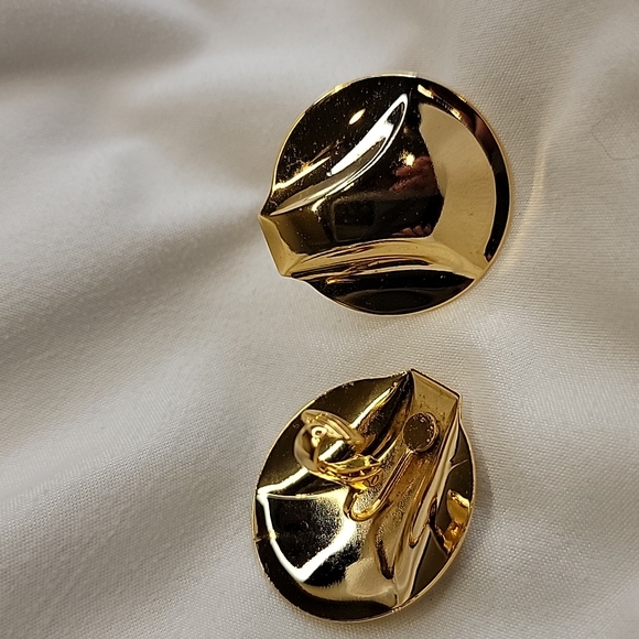 Vintage Gold tone Earrings CLIP-ON Costume Statement Jewelry ✨️ - Picture 14 of 14